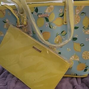 Trina Turk Lemon Print Tote with Pouch #199